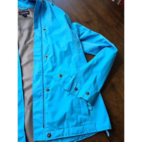 Lands End Women's Blue Zip Button Long Sleeve Stretch Waterproof Jacket Size xs - Picture 7 of 16